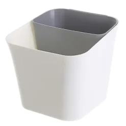 Våtsorterings- och torrsorteringsbehållare för avfall, dubbla användningsområden, soptunna, papperskorg, plastbehållare för skräp (grå)