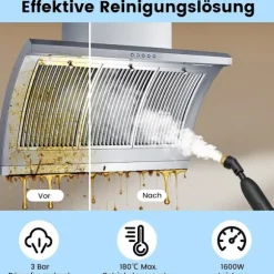 1500W handhållen ångtvätt, 3 bars tryck, 1L tank