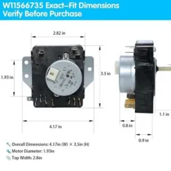 W11566735 W11685947 Torktumlartimer för Torktumlare MED4500MW0 YMED4500MW0 Ersätter 4981088 AP7215858 PS17216594