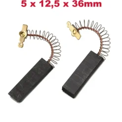 2x kolborstmotorkol 5x12,5x36mm för Bosch tvättmaskiner Maxx 5, Maxx 6, Maxx 7, Maxx Berlina, SilencePerfect, Tuaa, Euro-Classic 1000