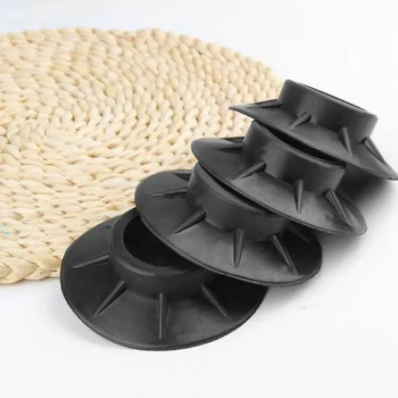 4x Vibrationsdämpare - Gummifötter för Tvättmaskin Svart